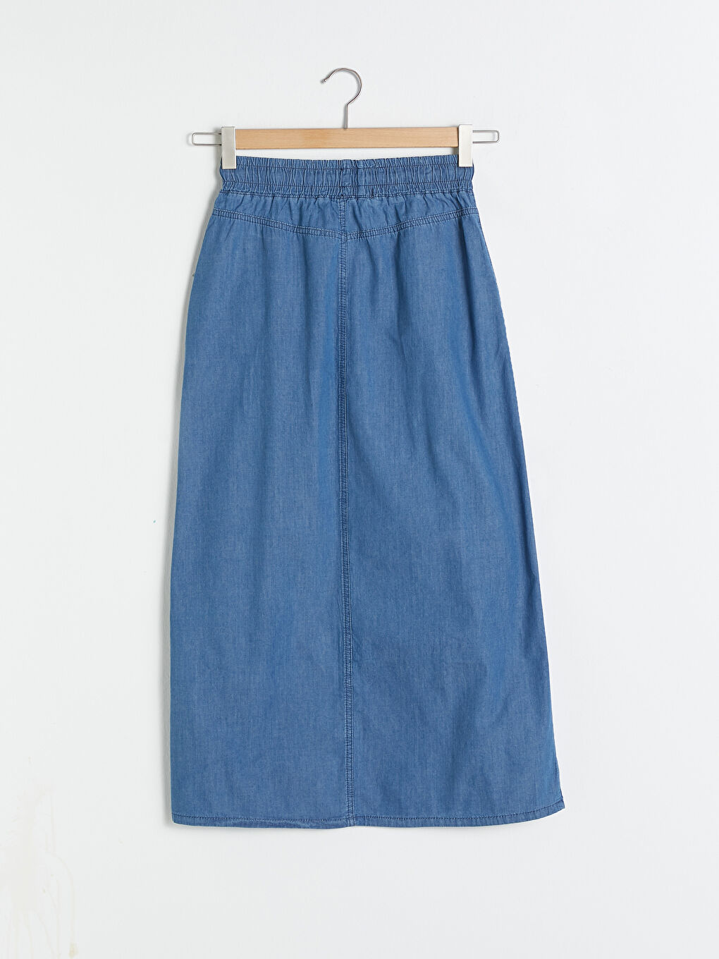Elastic Waist Wide Fit Women Jean Skirt-6