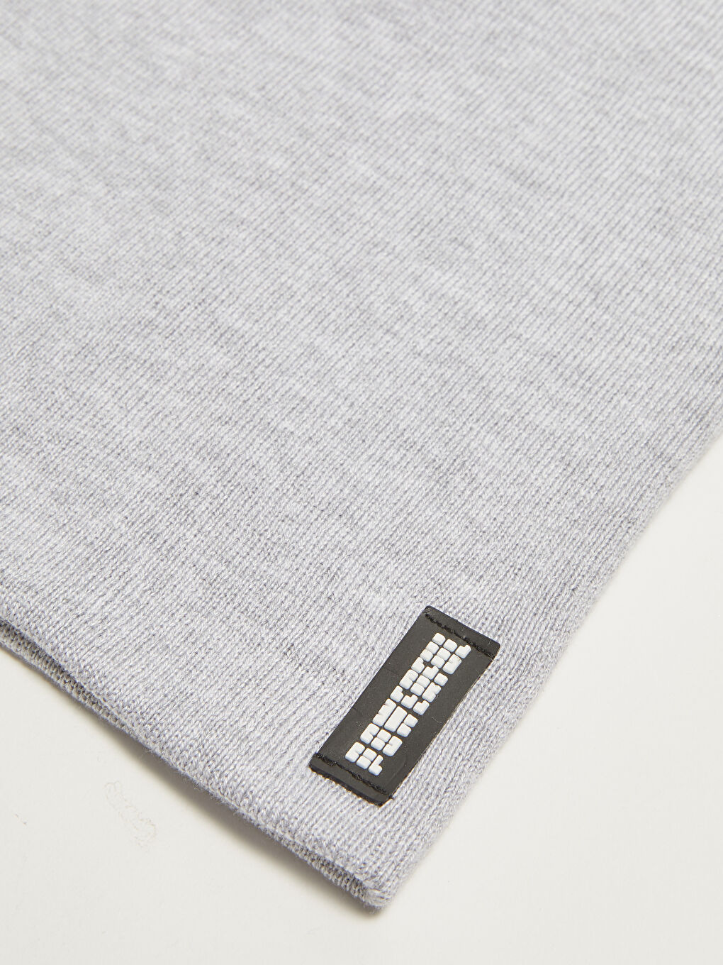 Gri Etiket Baskılı Erkek Triko Bere-3