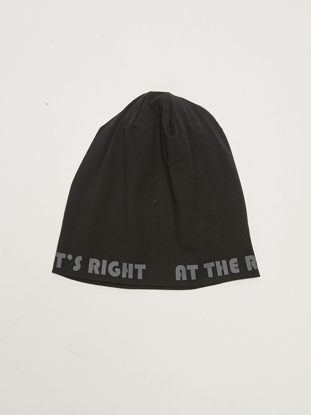 Siyah Yazı Baskılı Erkek Bere-3