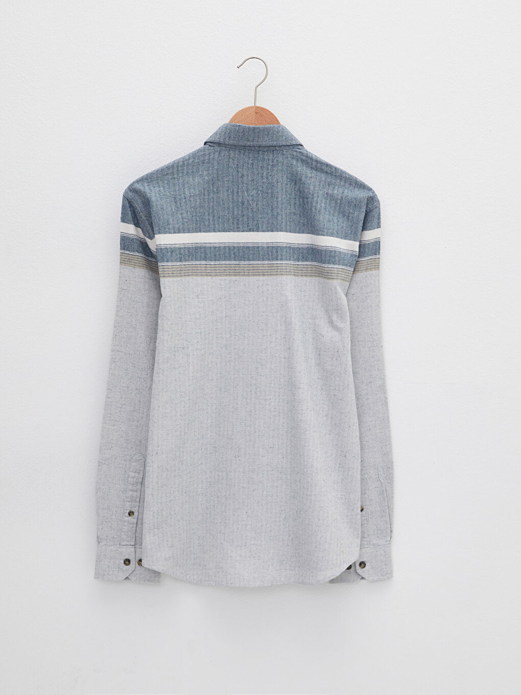 قميص رجالي ضيق بأكمام طويلة وكتلة ألوان-6