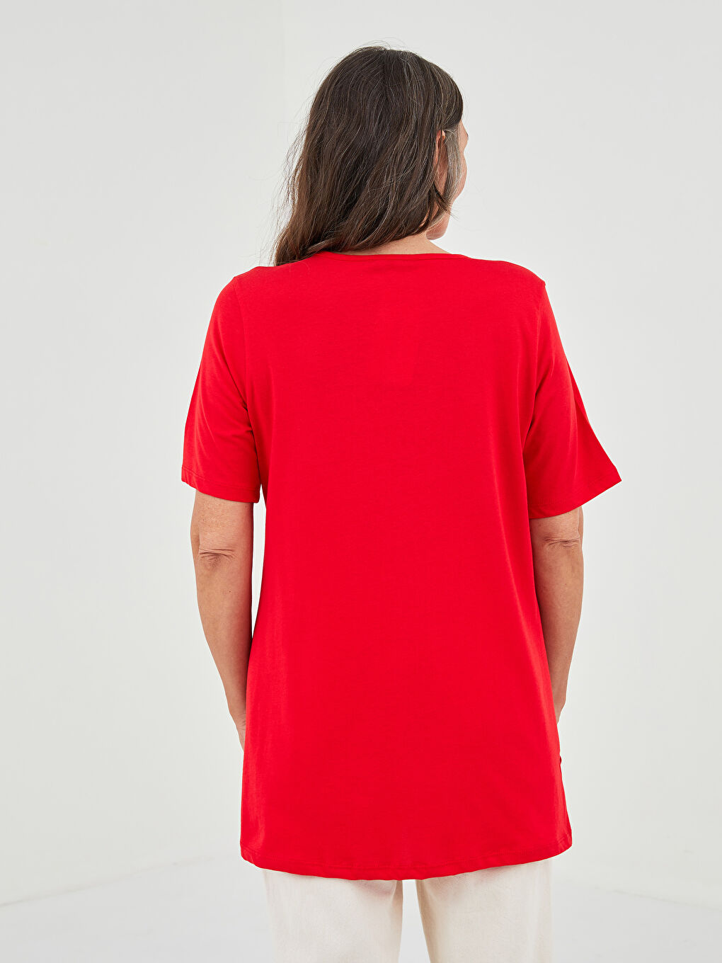 LCW Grace U Neck Plain Short Sleeve Women's T-Shirt -W13236Z8-KYU