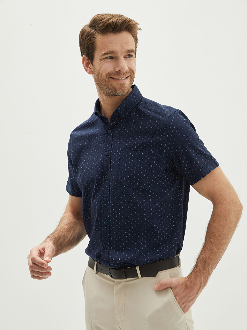 Slim Fit Short Sleeve Men's Shirt