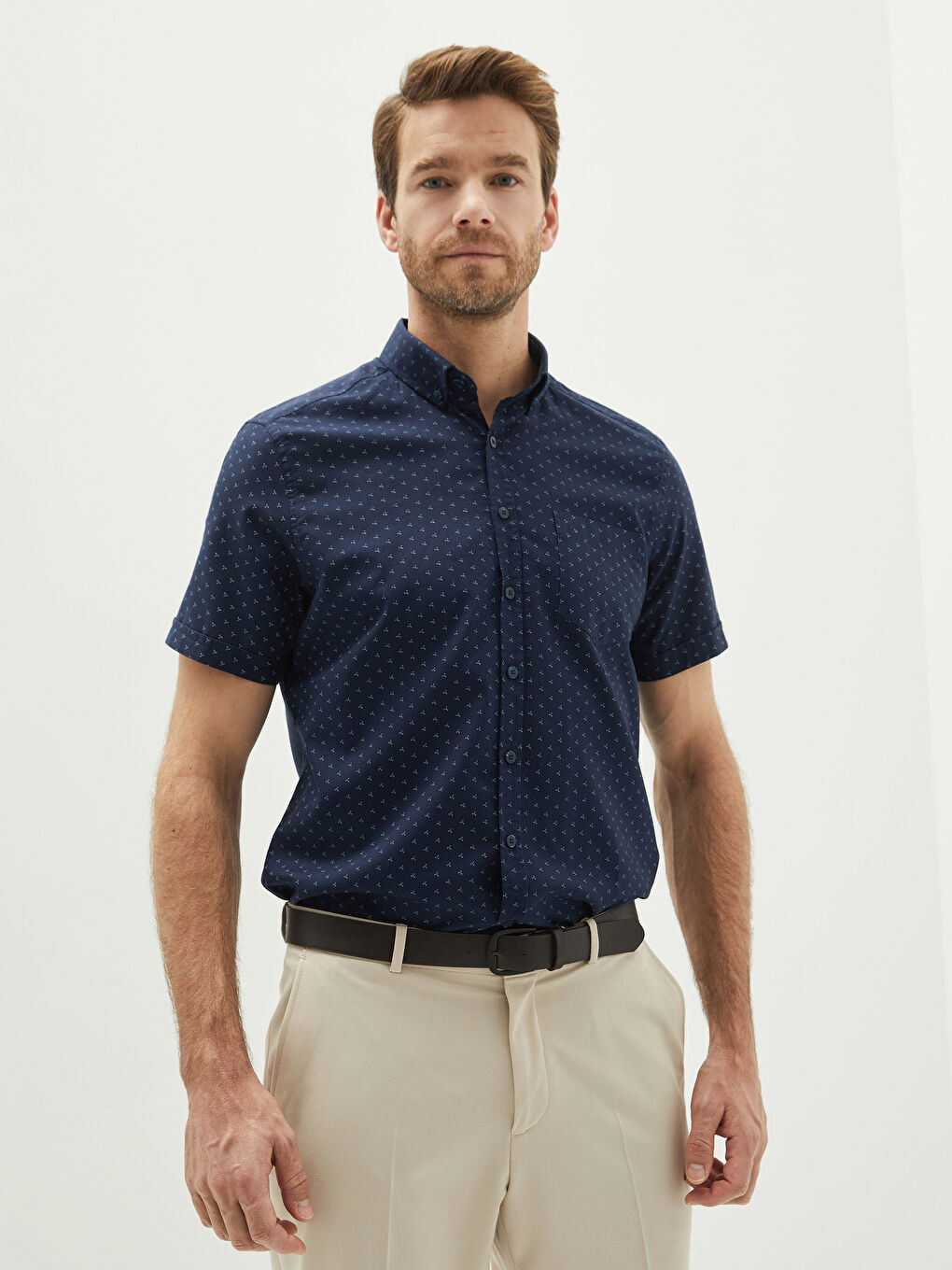 Slim Fit Short Sleeve Men's Shirt-1