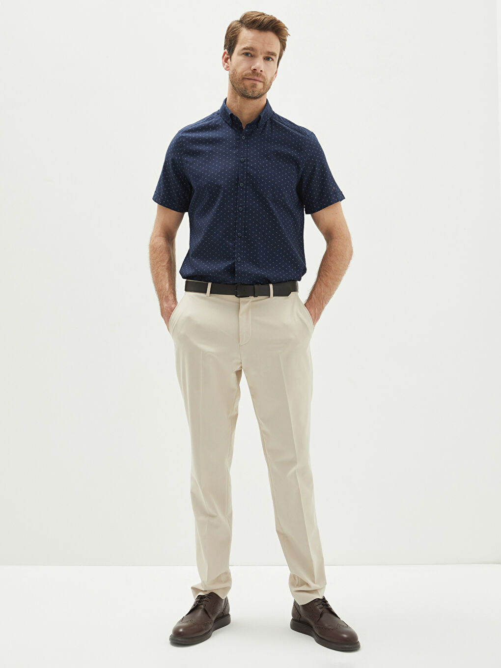 Slim Fit Short Sleeve Men's Shirt-2