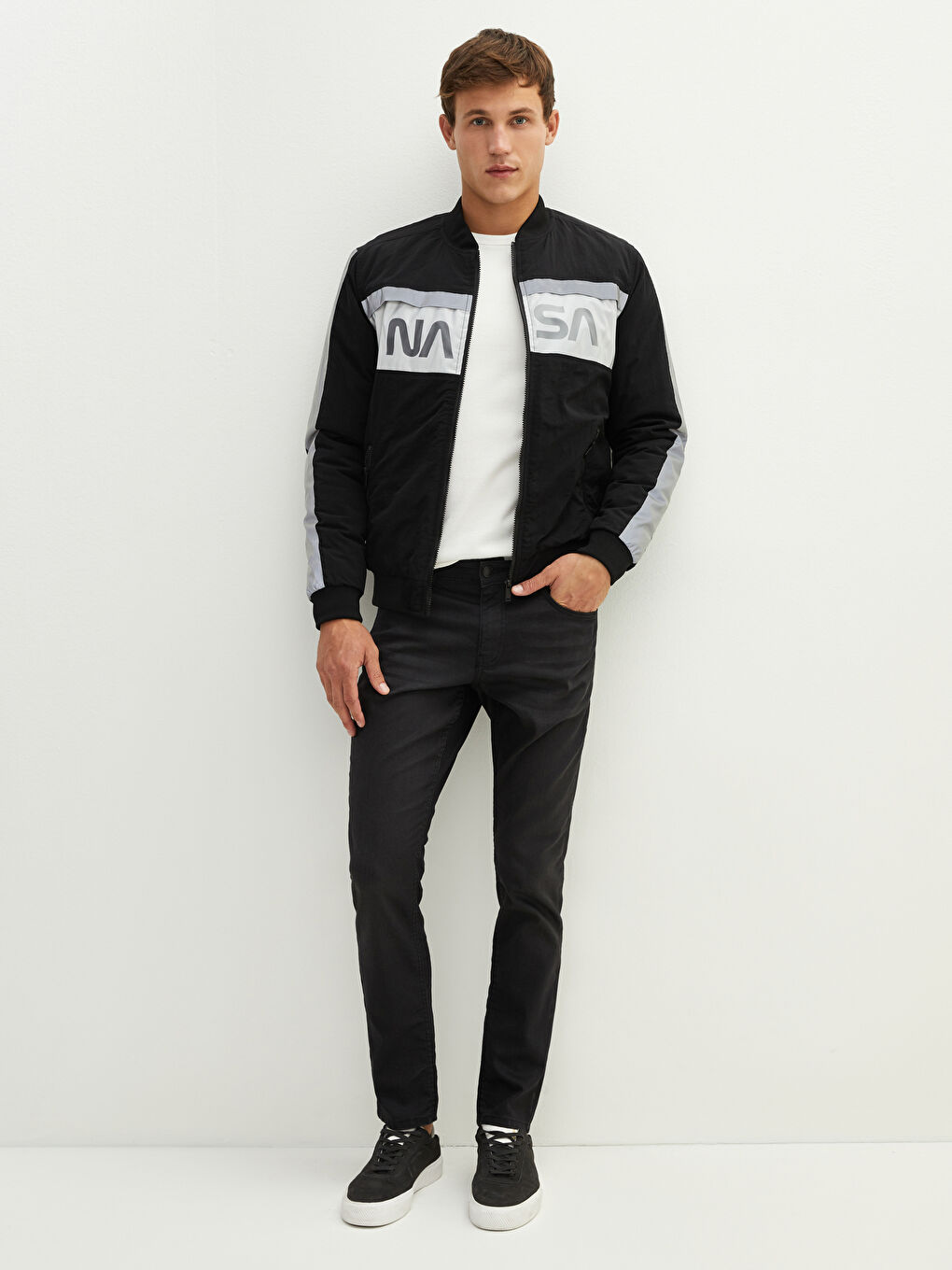 Veste Bomber Homme à Col Université Coupe Décontractée-4