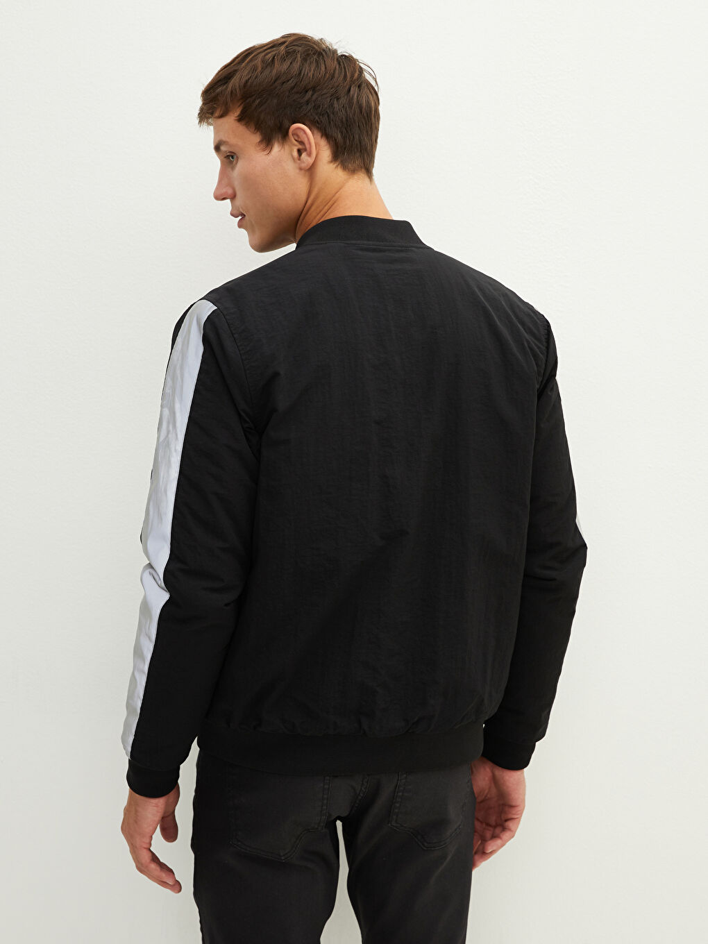 Veste Bomber Homme à Col Université Coupe Décontractée-5