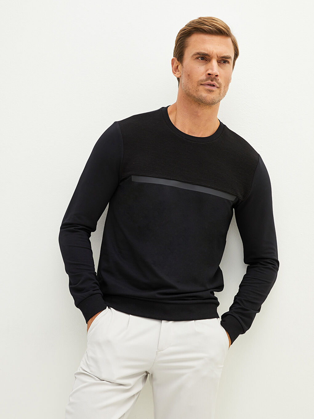 Crew Neck Long Sleeve Men's Sweatshirt