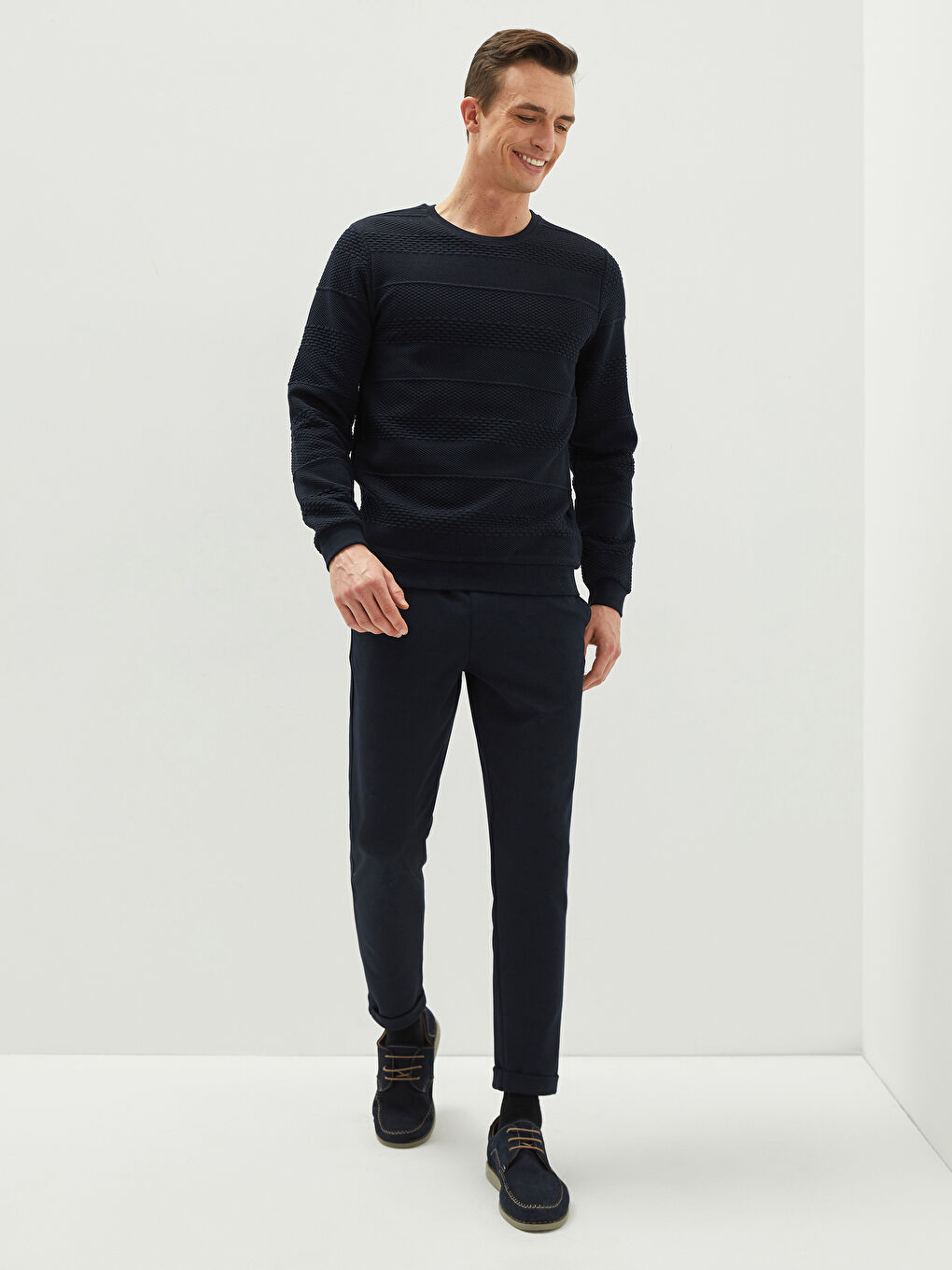 Мужская толстовка с круглым вырезом и длинными рукавами-2