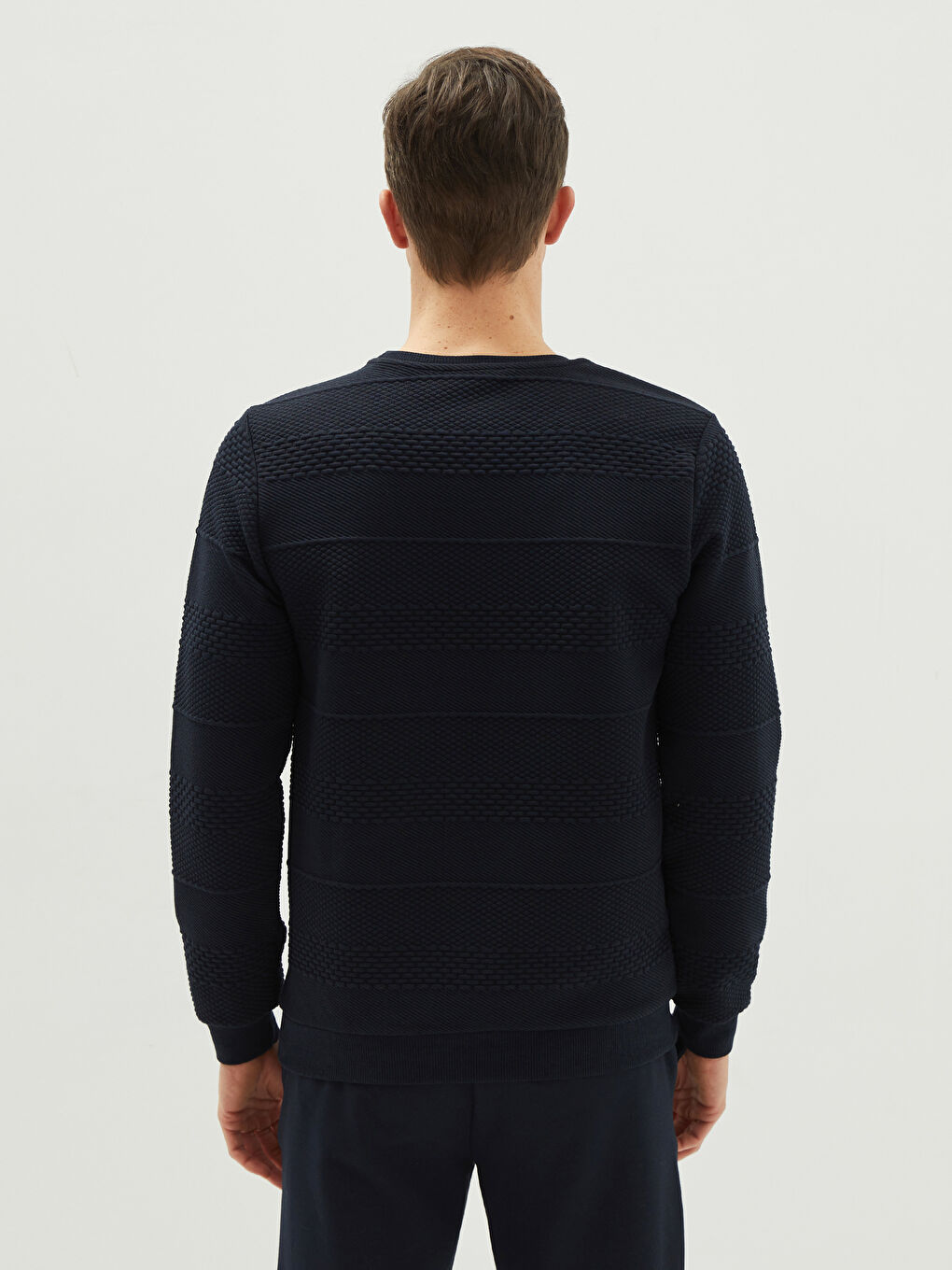 Мужская толстовка с круглым вырезом и длинными рукавами-4