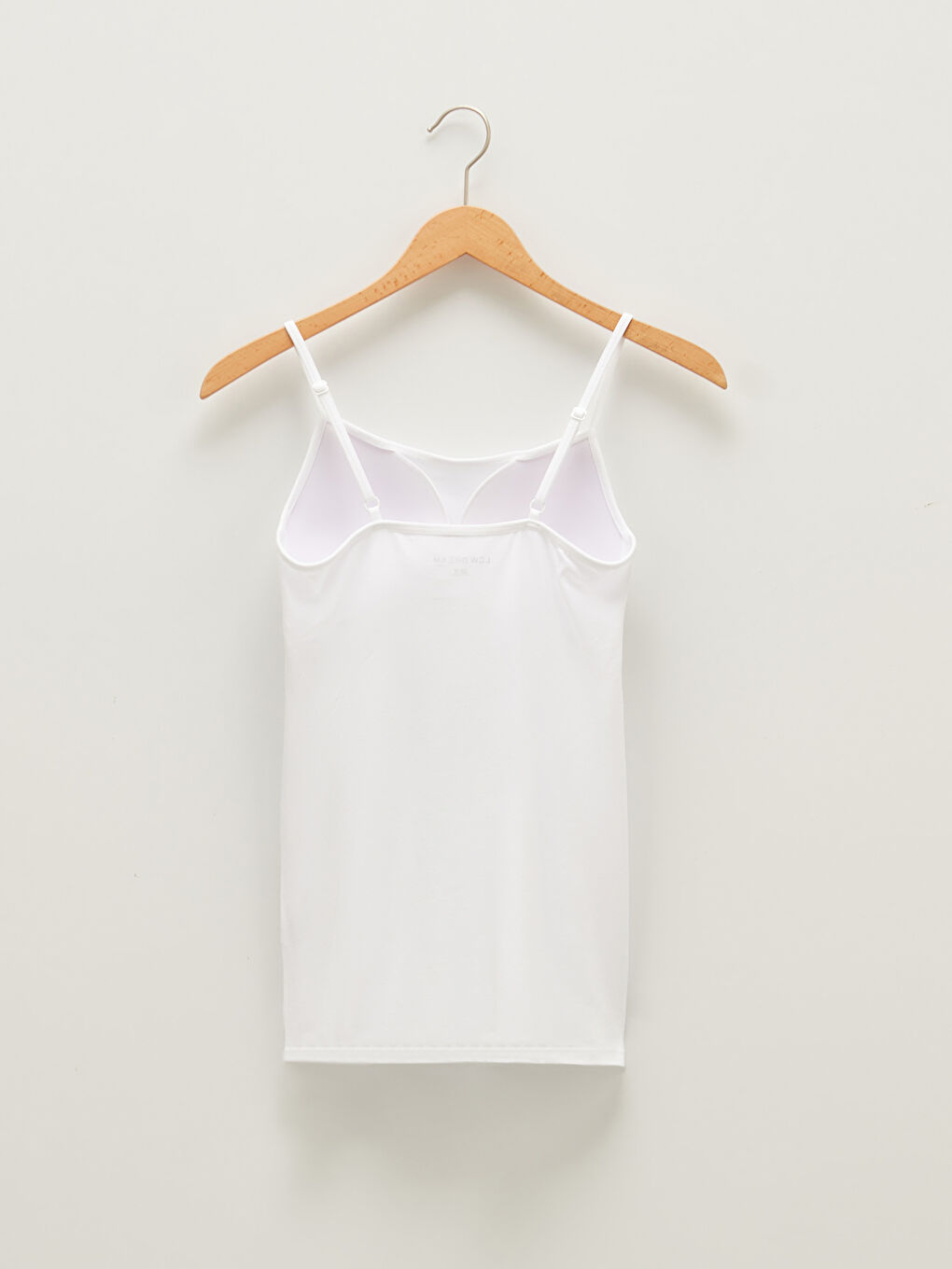 Beyaz U Yaka Düz Askılı Kadın Kuplu Atlet-10