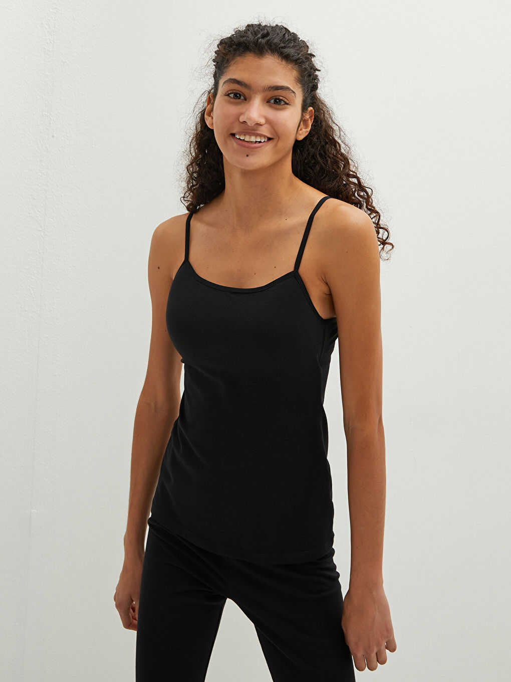 LCW DREAM U Neck Plain Strappy Women's Cuplu Vest -W13271Z8-CVL