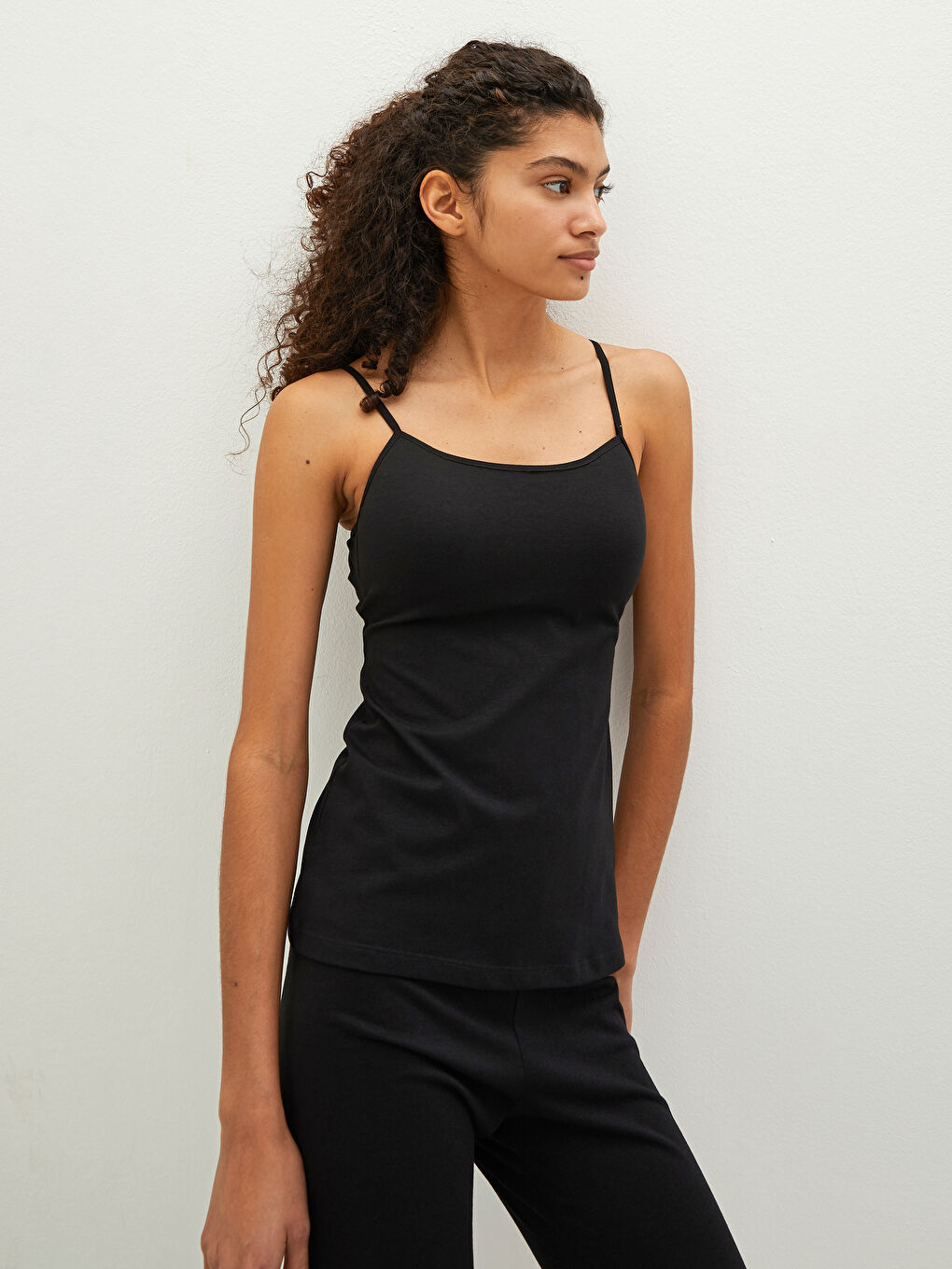 LCW DREAM U Neck Plain Strappy Women's Cuplu Vest -W13271Z8-CVL