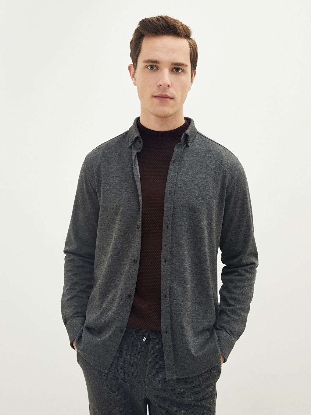 Slim Fit Long Sleeve Men's Shirt