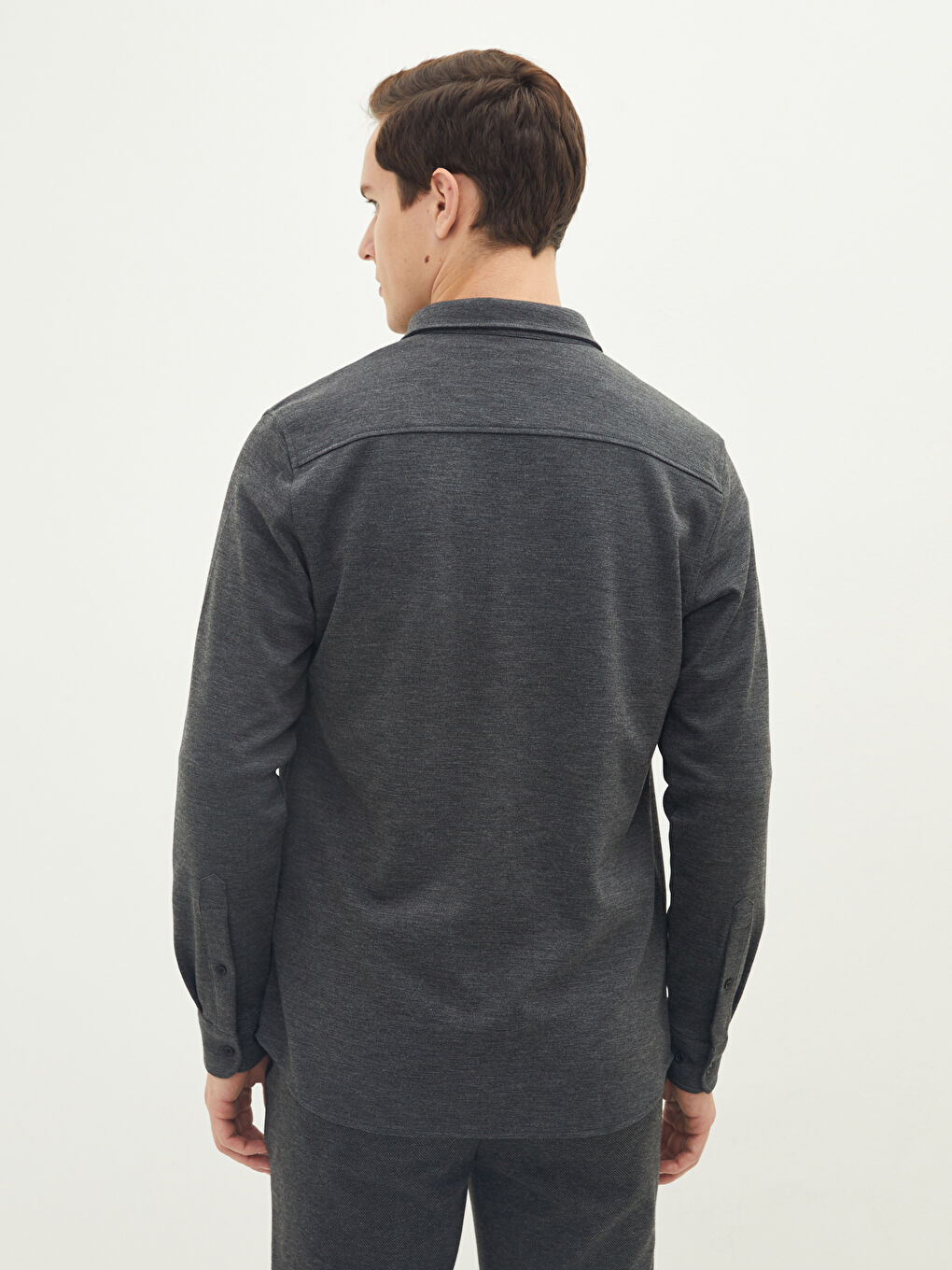 Slim Fit Long Sleeve Men's Shirt-4