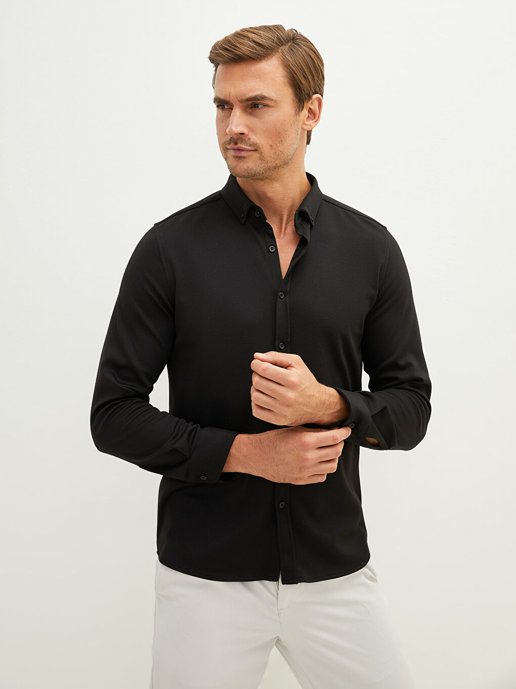 Slim Fit Long Sleeve Men's Shirt