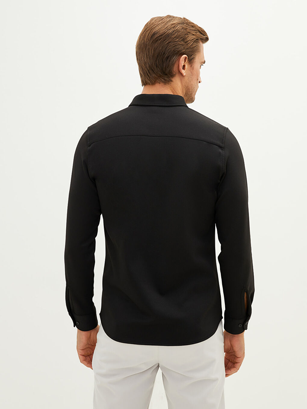 Slim Fit Long Sleeve Men's Shirt-4