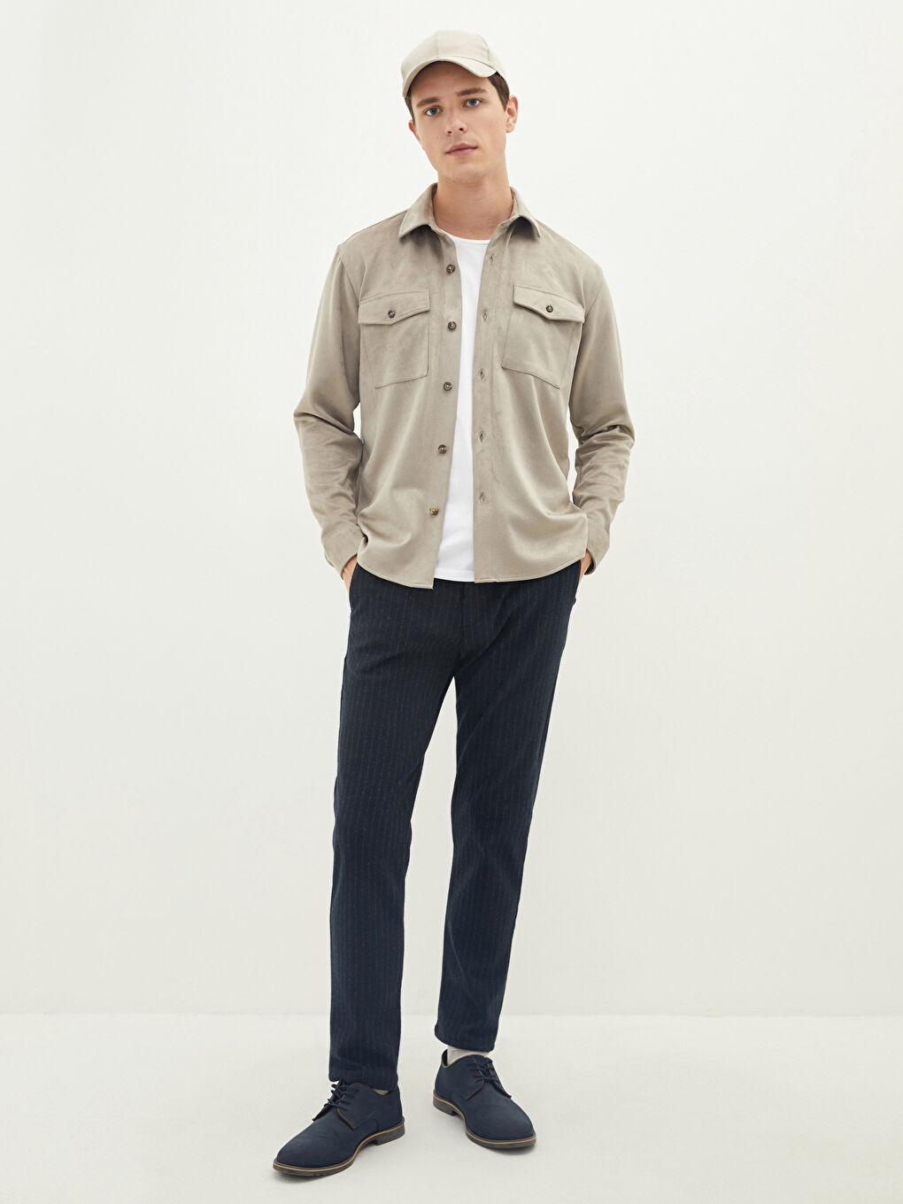 LCW Vision Comfortable Fit Suede Men's Shirt Jacket -W13336Z8-CSK