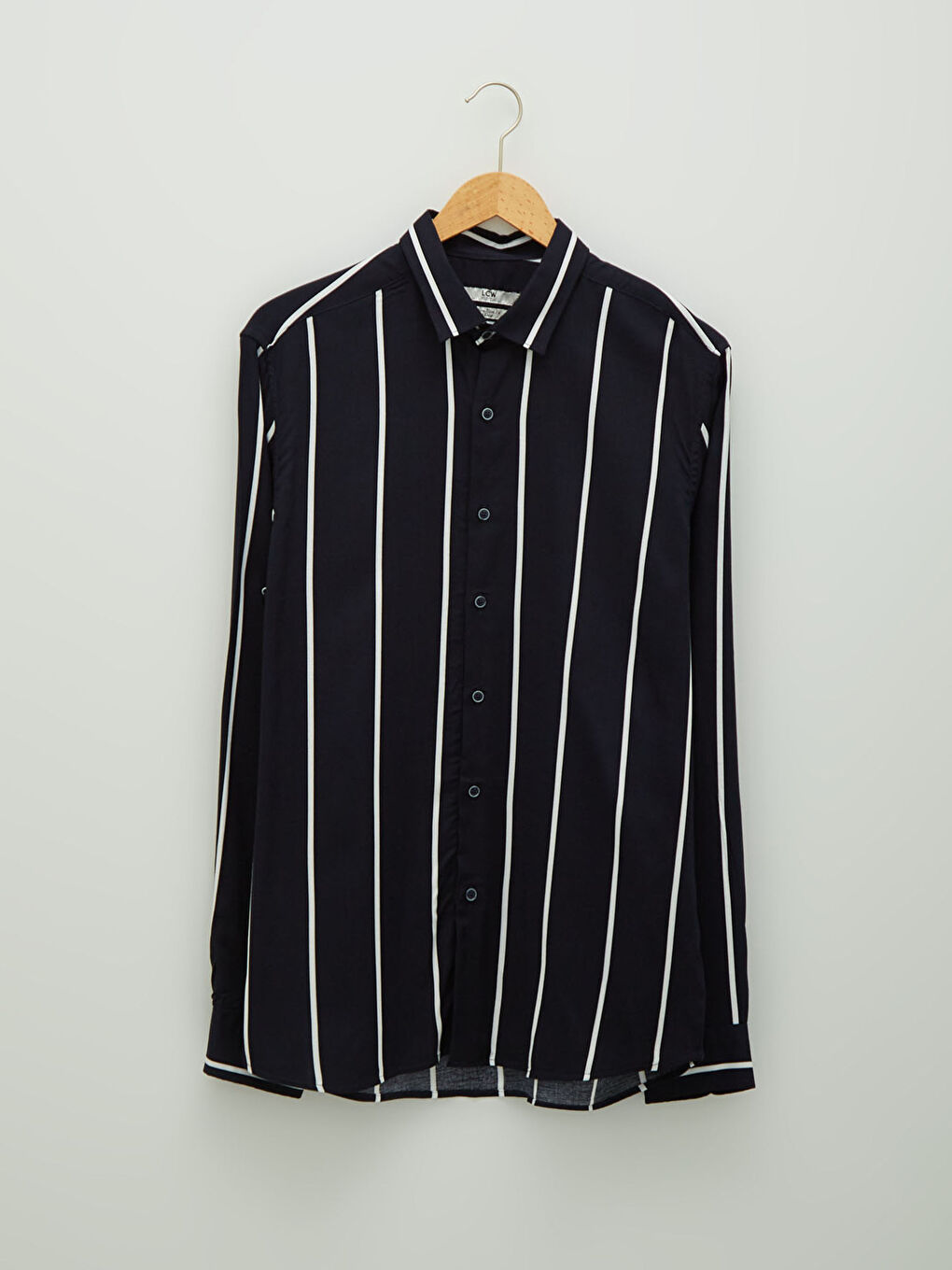 Usko Prugasto Viskoza Muška Košulja Dugih Rukava-7