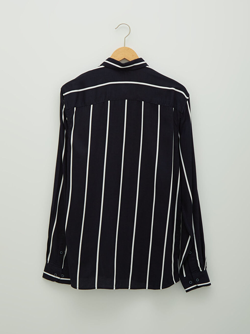 Usko Prugasto Viskoza Muška Košulja Dugih Rukava-8