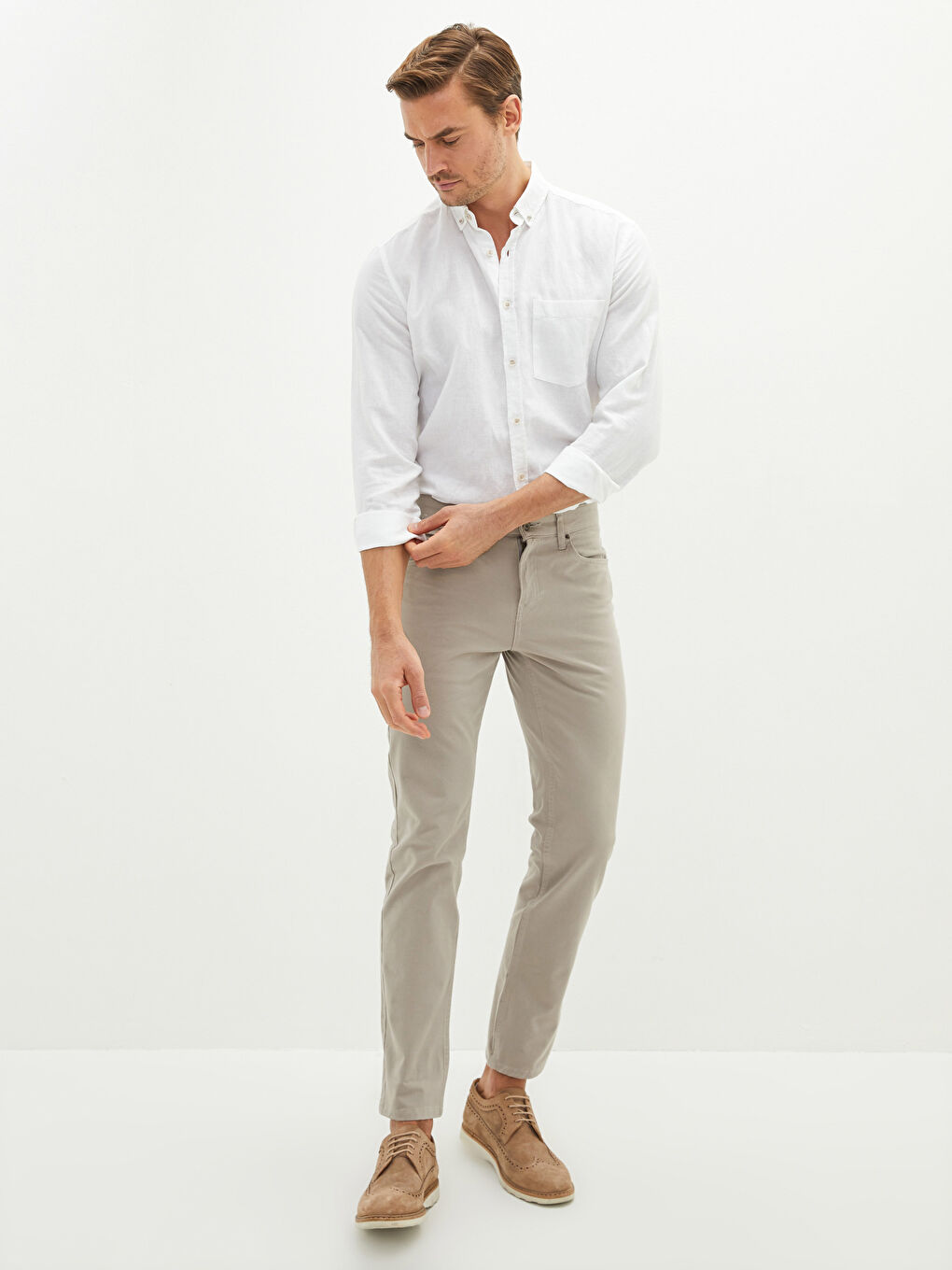 Slim Fit Gabardine Men's Chino Pants