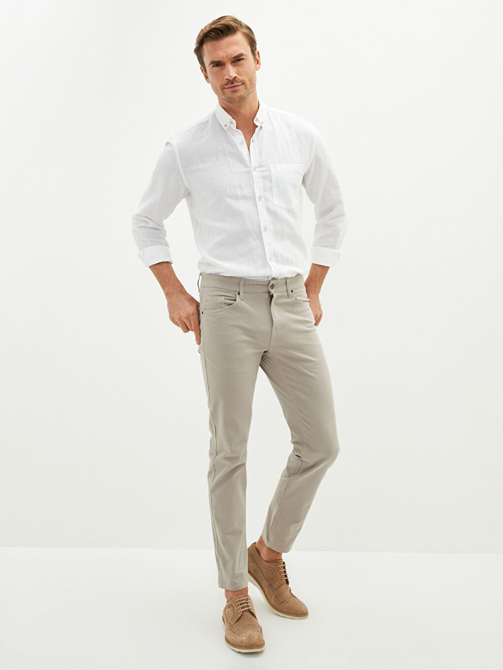 Slim Fit Gabardine Men's Chino Pants-1