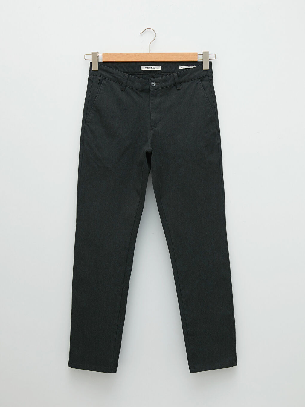 Antrasit Standart Kalıp Gabardin Erkek Chino Pantolon-5