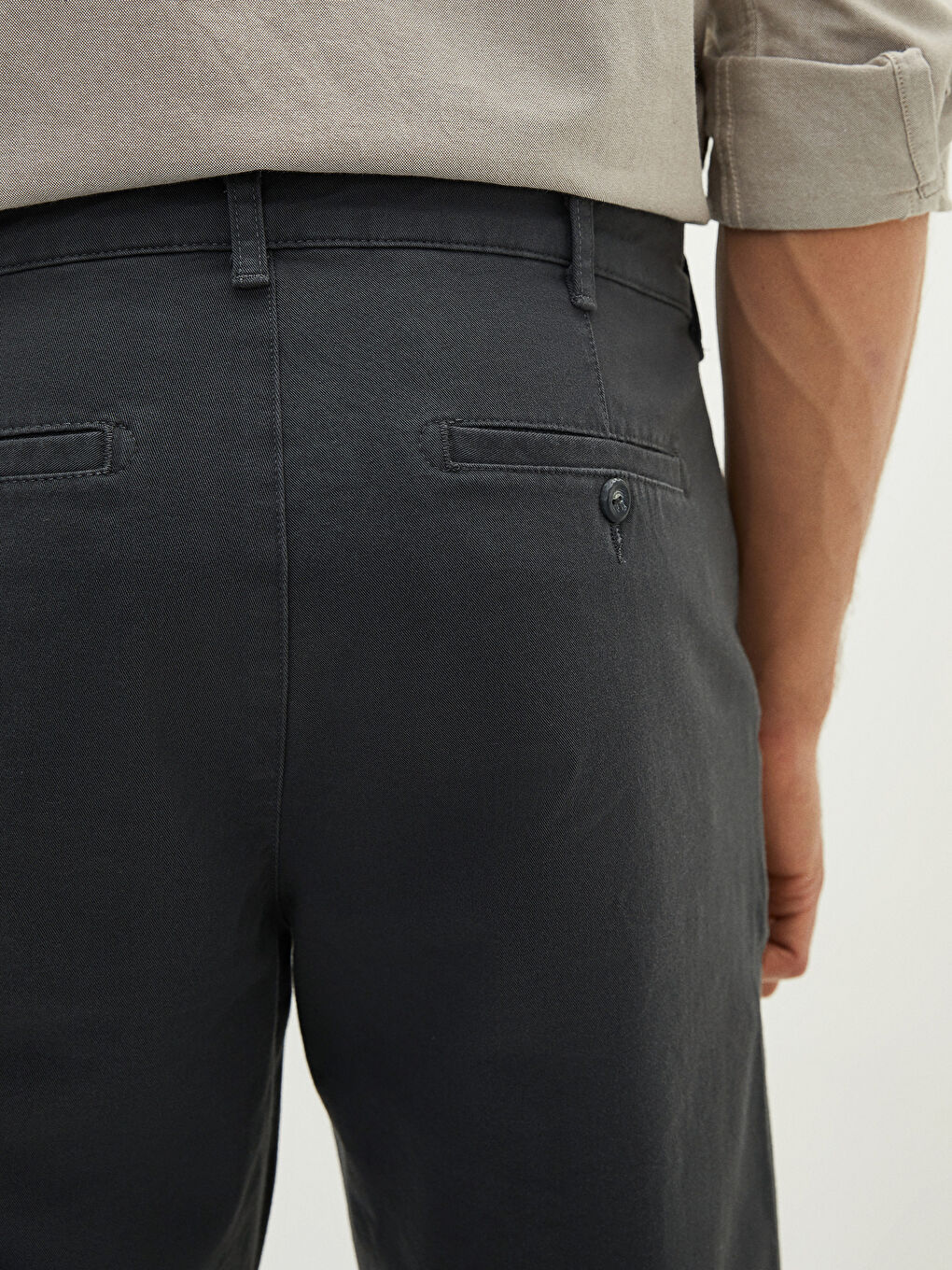 Standard Fit Gabardine Men's Chino Trousers-4