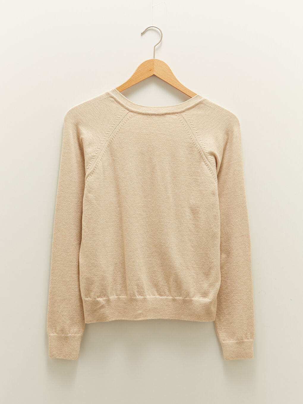 V Neck Plain Long Sleeve Women's Knitwear Sweater-6