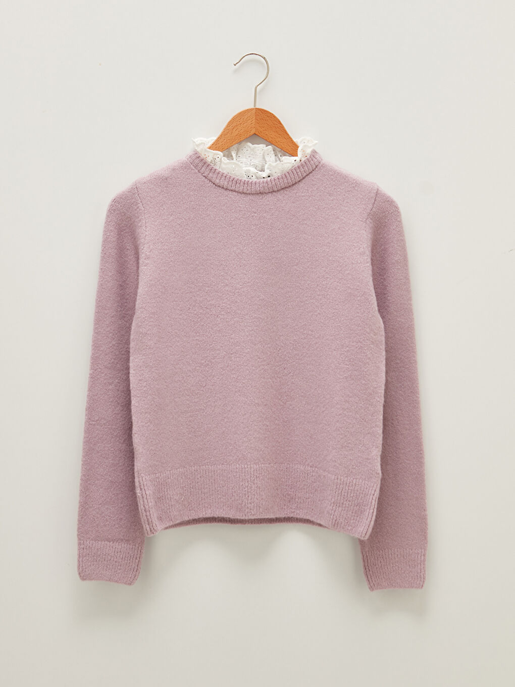 Свитер Женский Трикотажный С Длинным Рукавом С Вышивкой И Воротником-стойкой-5