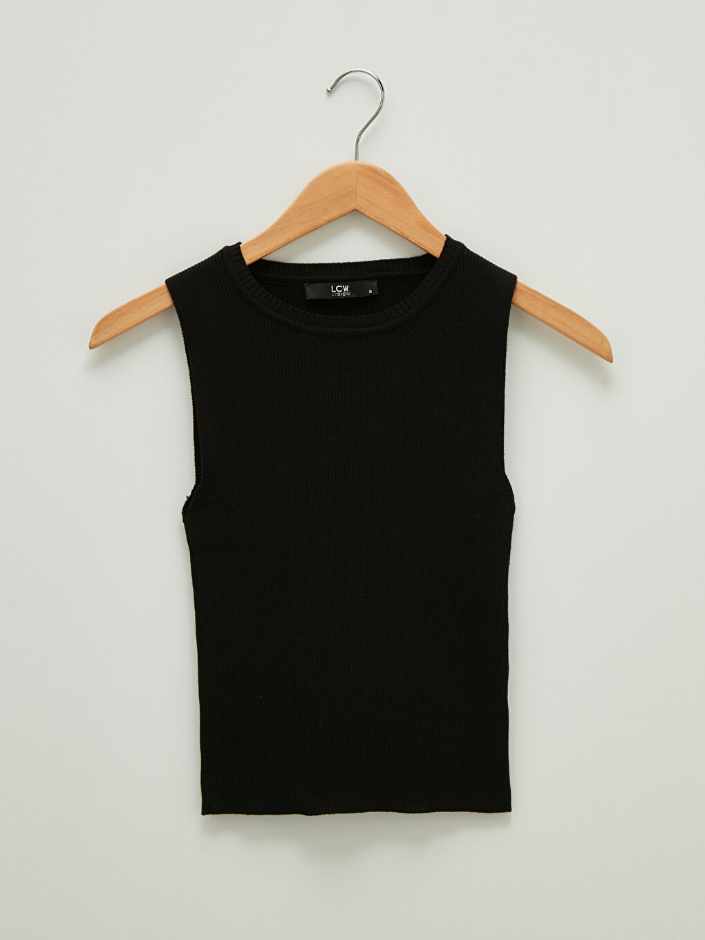 Women's Crew Neck Plain Sleeveless Knitwear Sweater-4