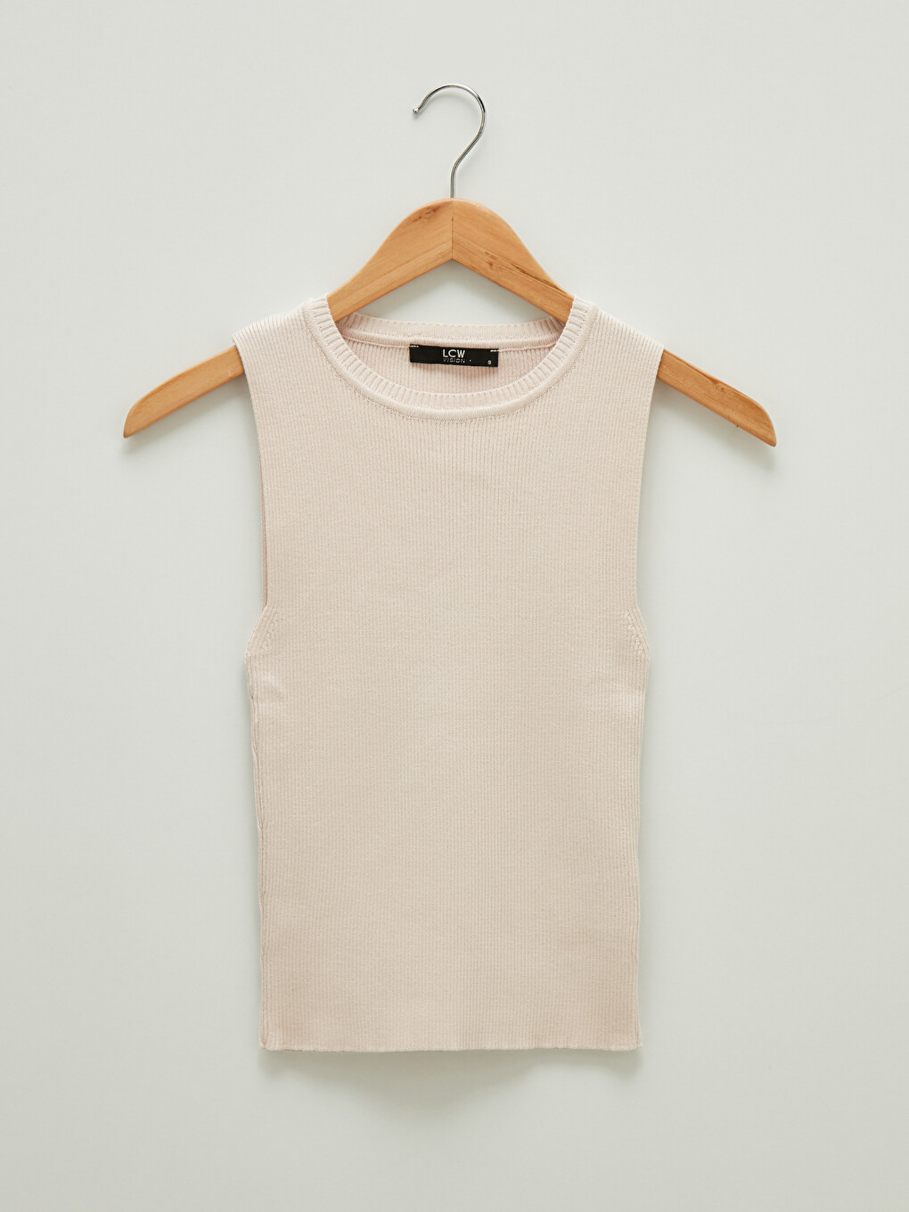 Women's Crew Neck Plain Sleeveless Knitwear Sweater-4