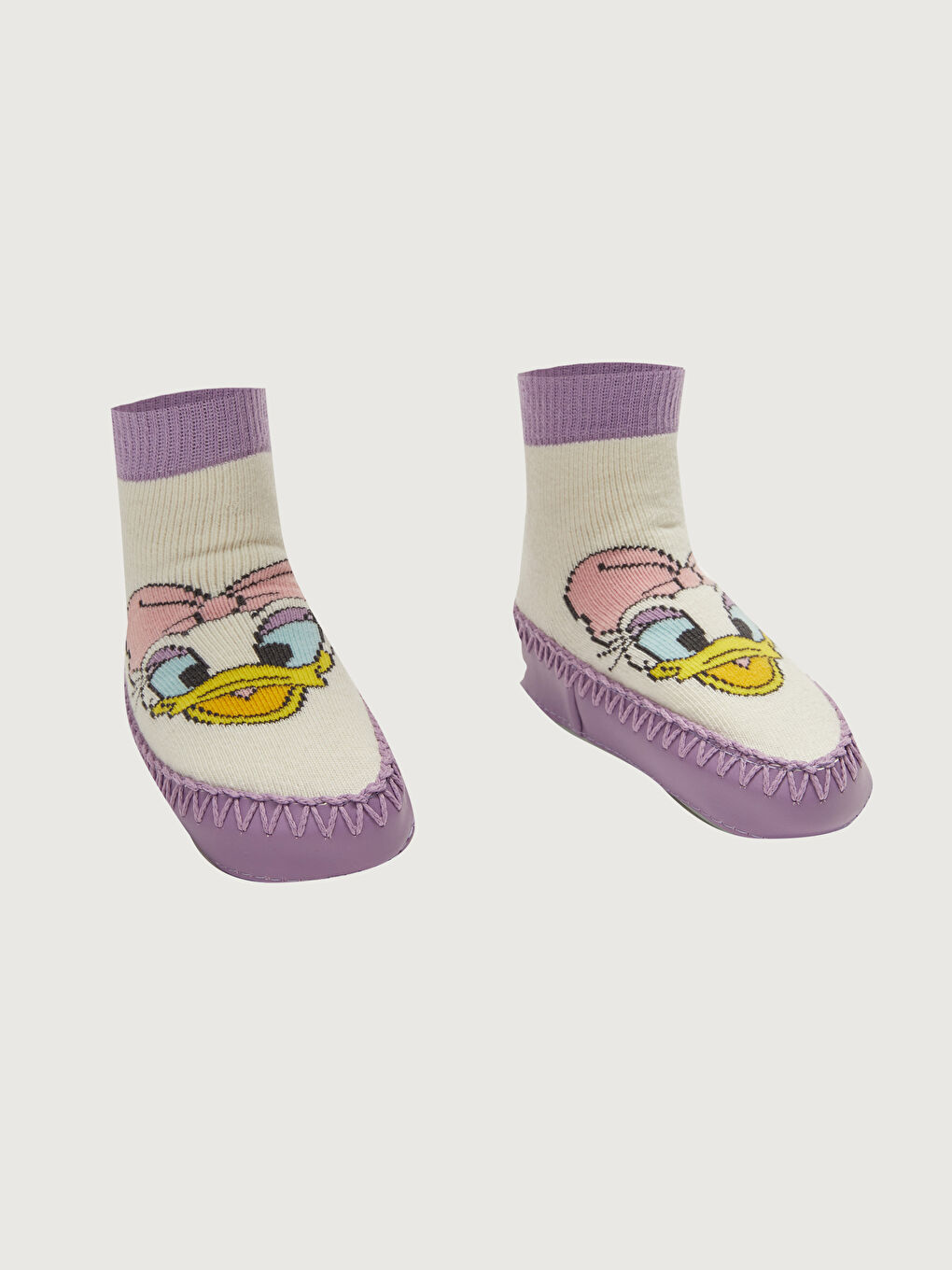 Chaussettes De Maison Bébé Fille Imprimées Canard Marguerite