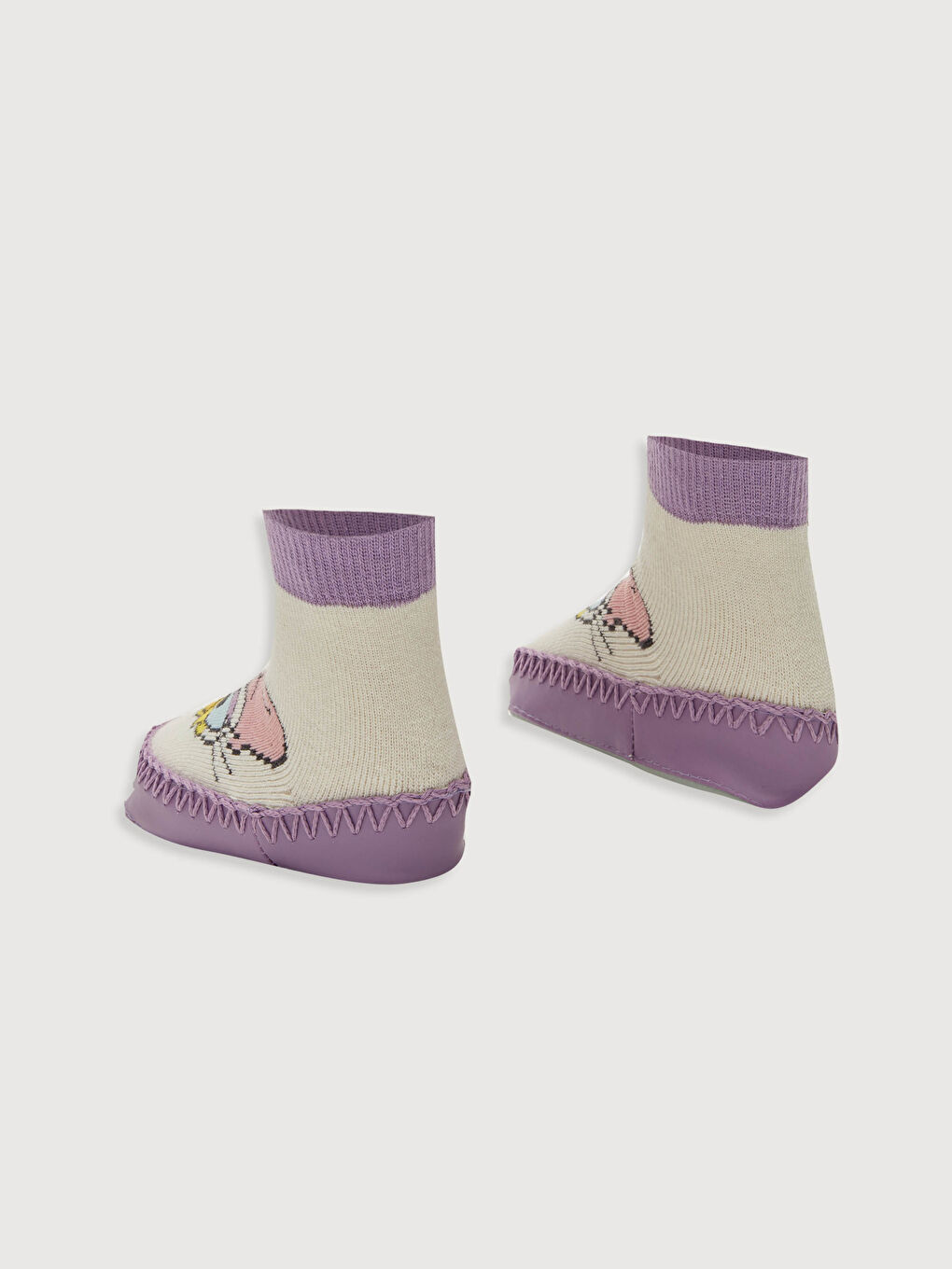 Chaussettes De Maison Bébé Fille Imprimées Canard Marguerite-2