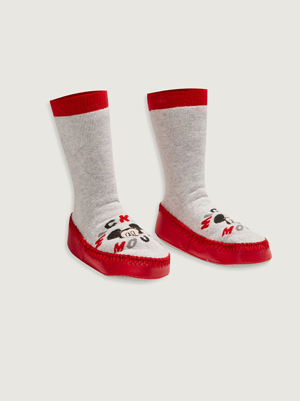 Chaussettes de maison imprimées Mickey Mouse pour garçon bébé-1