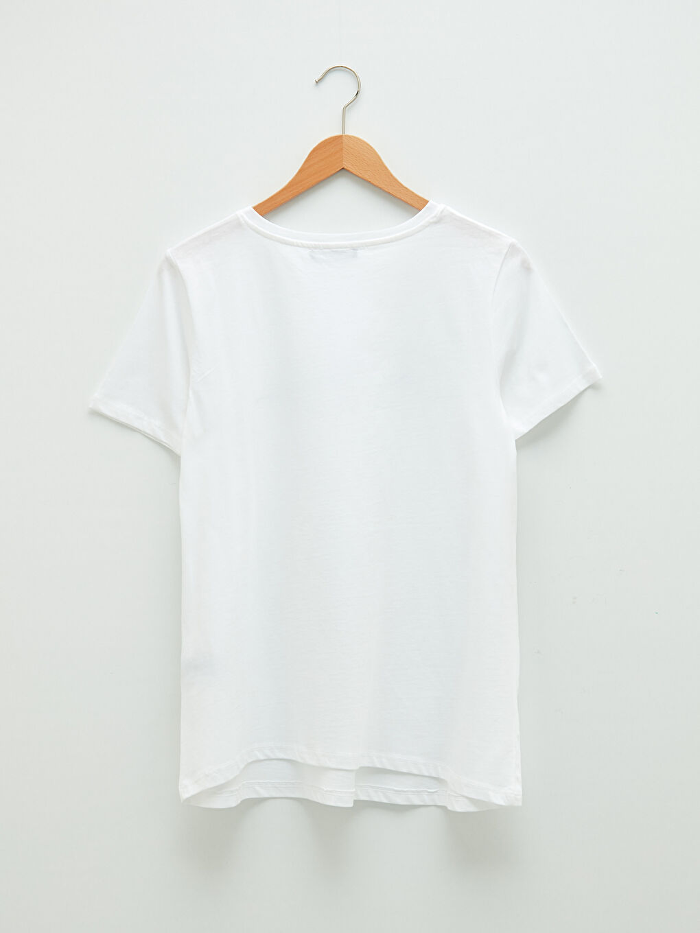 Crew Neck Printed Short Sleeve Cotton Maternity T-shirt-6