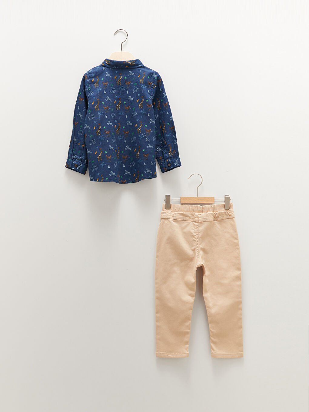 Ensemble 2 Pièces Chemise et Pantalon Bébé Garçon Imprimé Manches Longues-1