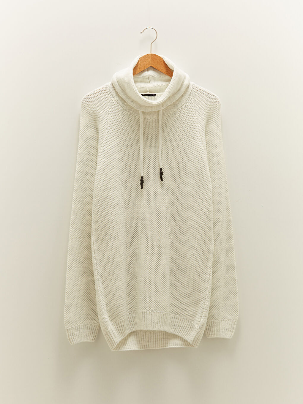 هودي ياقة قمعية كم طويل سترة تريكو للرجال-5