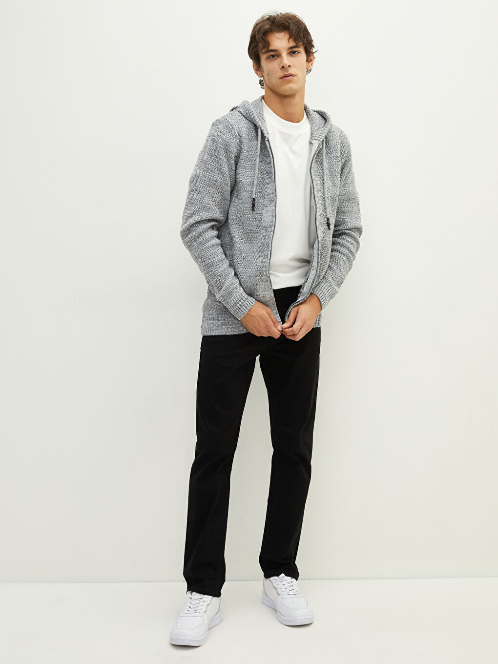 Hooded Long Sleeve Men's Knitwear Cardigan-6