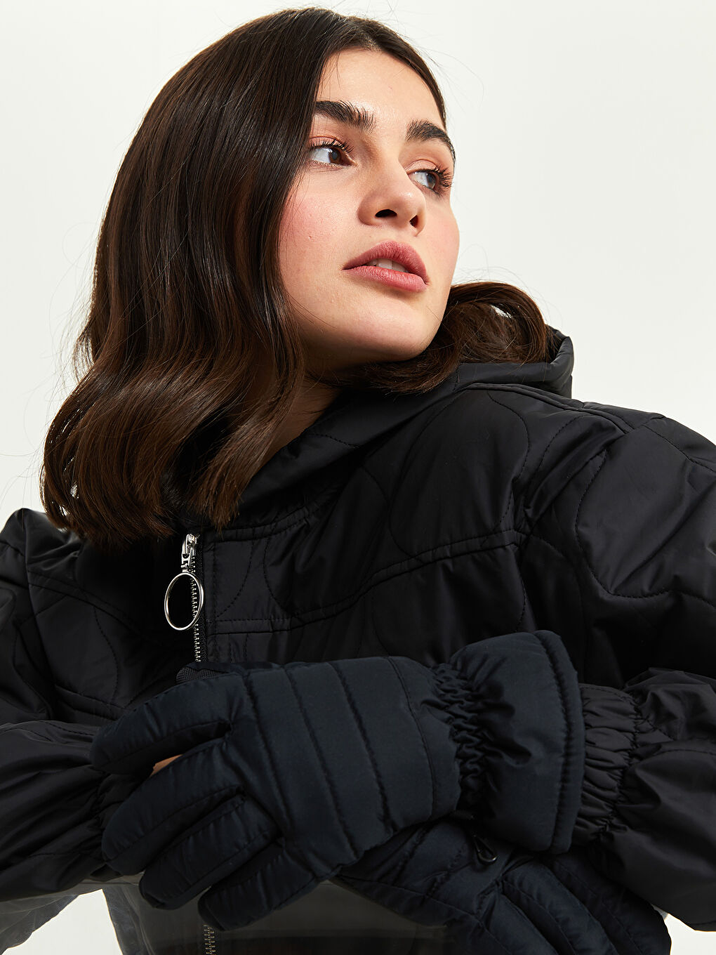 Siyah Kadın Kar Eldiveni-2