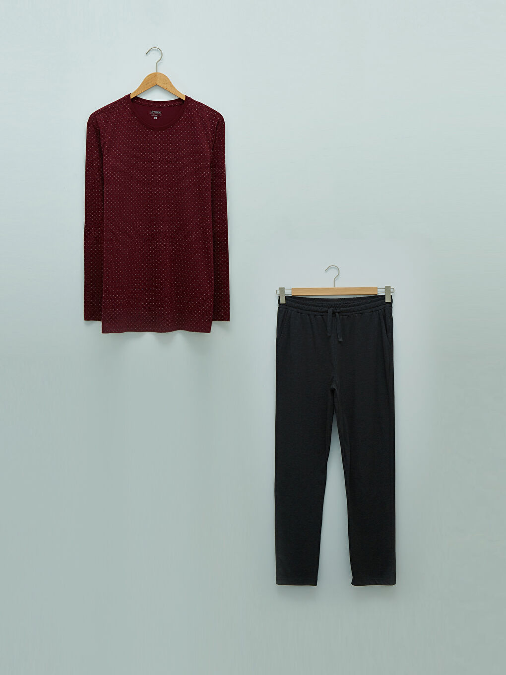 Bordo Standart Kalıp Erkek Pijama Takımı-4