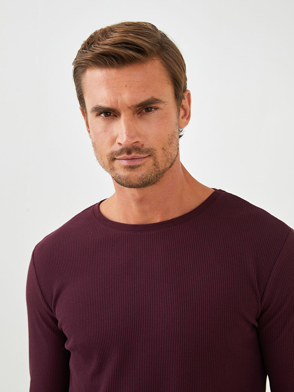 Bordo Standart Kalıp Ekose Erkek Pijama Takımı-3