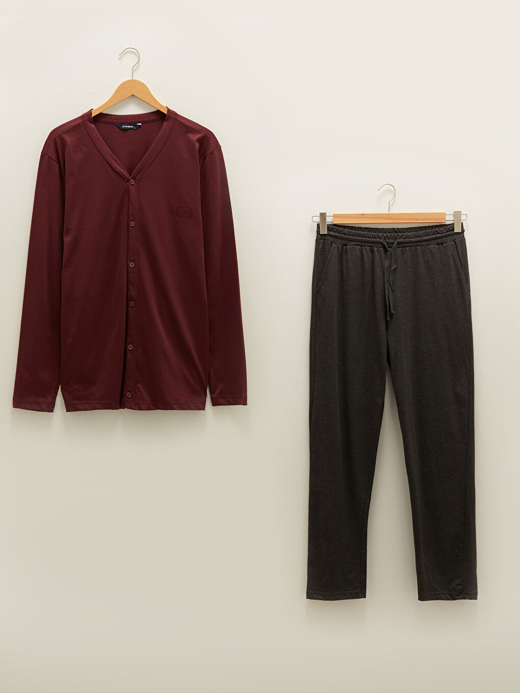 Kırmızı Standart Kalıp Erkek Pijama Takımı-6