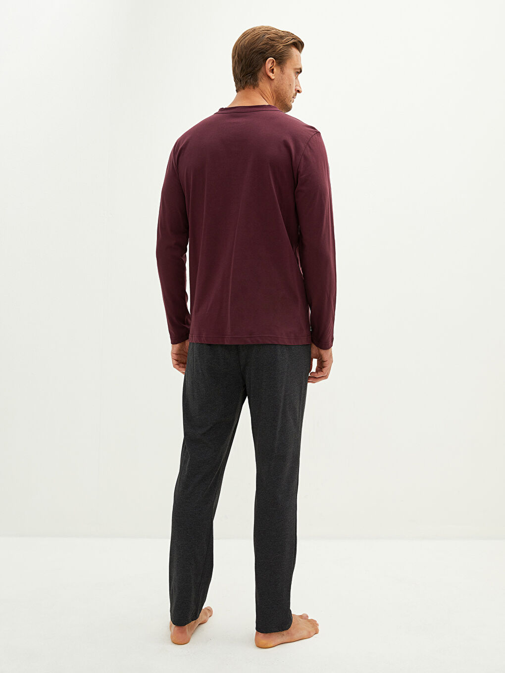 Kırmızı Standart Kalıp Erkek Pijama Takımı-5