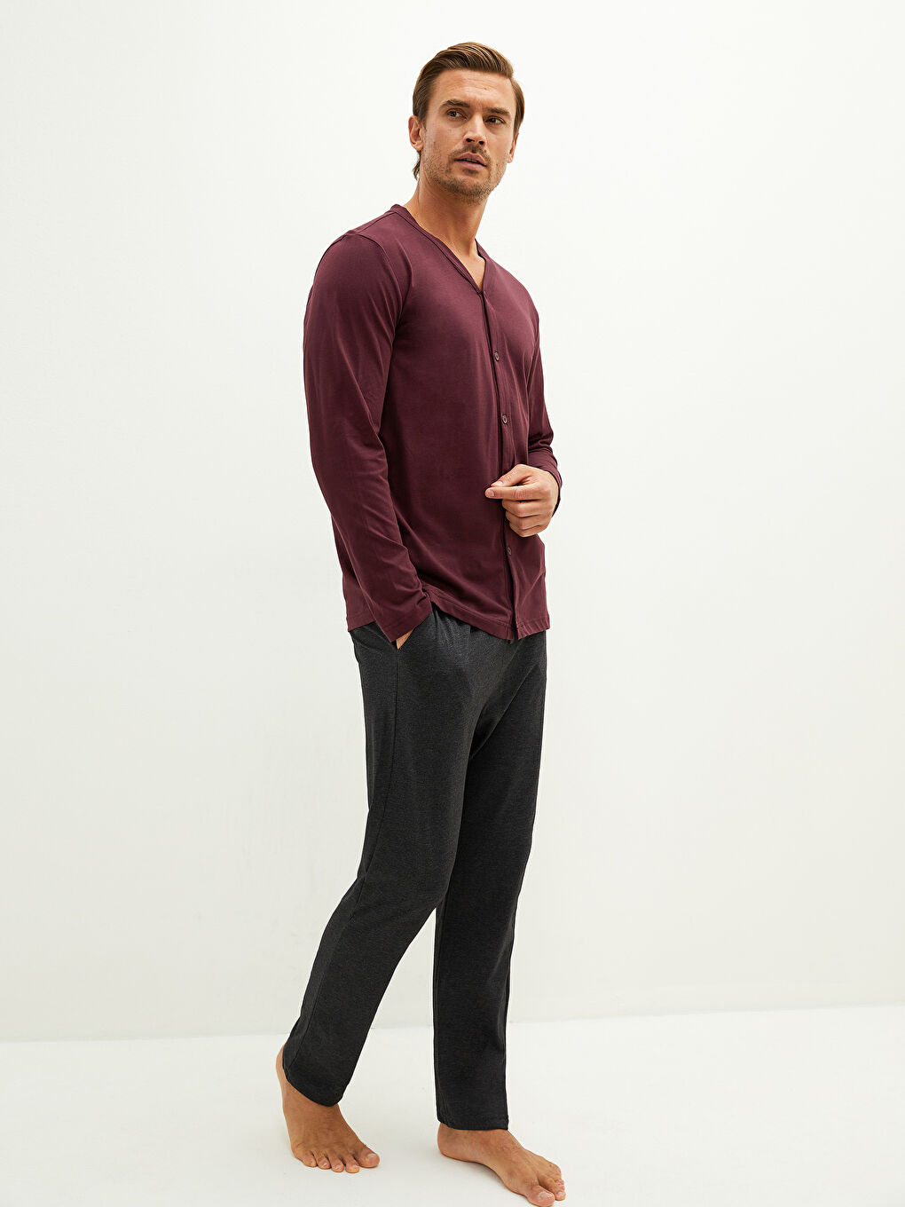 Kırmızı Standart Kalıp Erkek Pijama Takımı