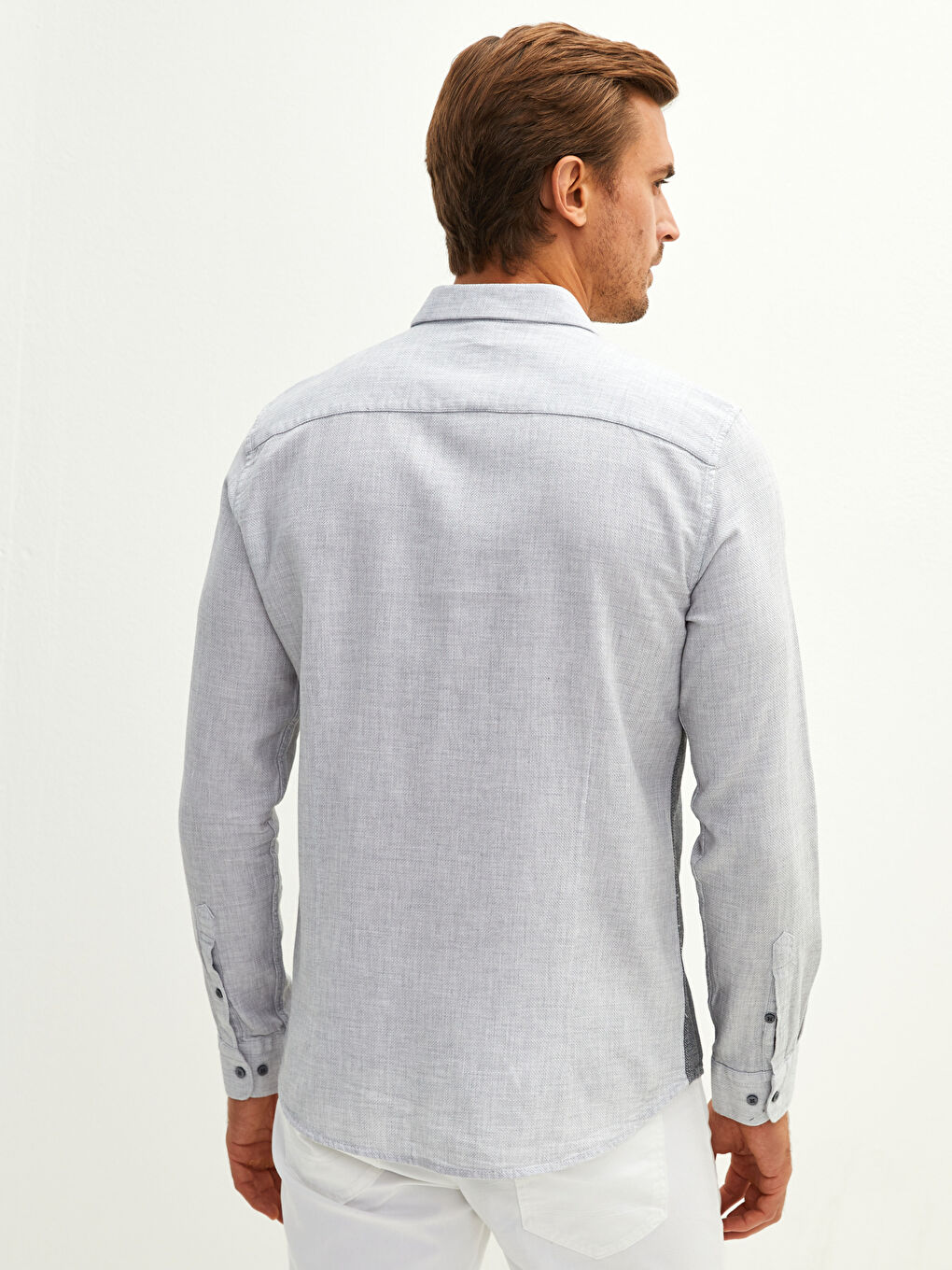 LCW Vision Slim Fit Uzun Kollu Desenli Erkek Gömlek -W13525Z8-CUZ