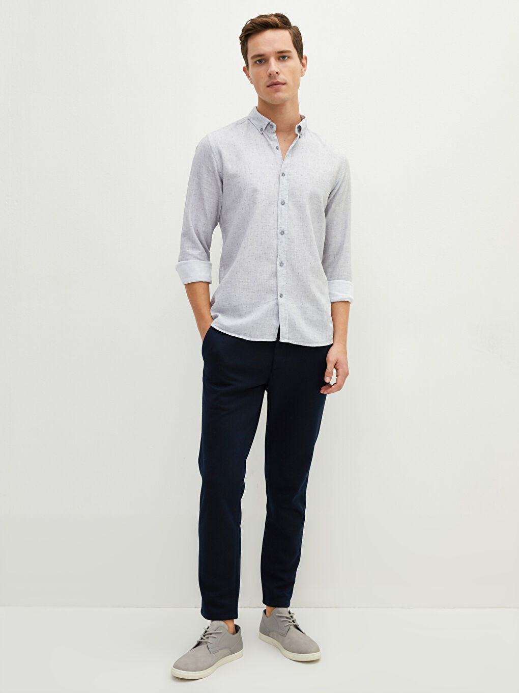LCW Vision Slim Fit Long Sleeve Patterned Men's Shirt -W13559Z8-CUZ