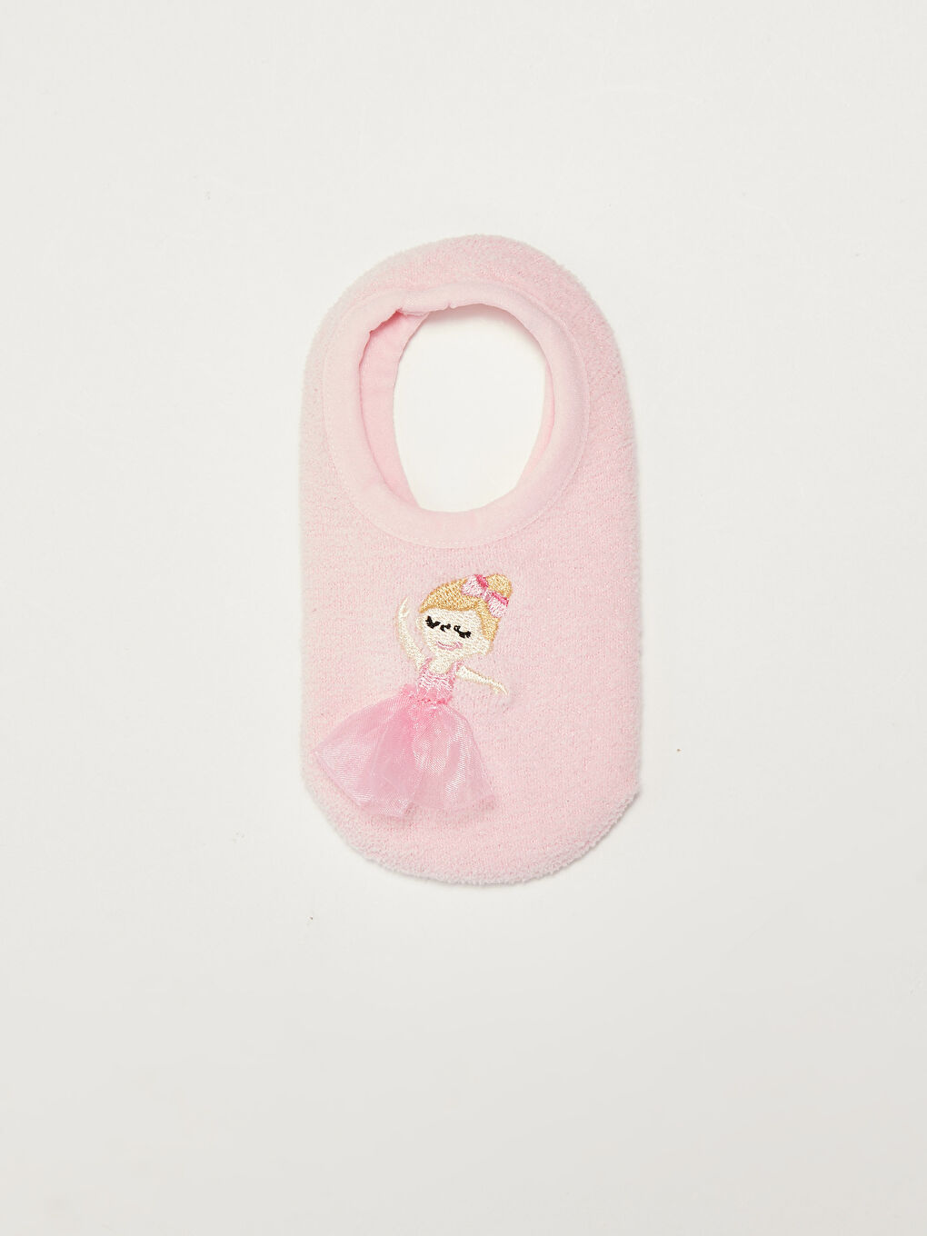 Pembe Nakış Detaylı Kız Çocuk Ev Çorabı