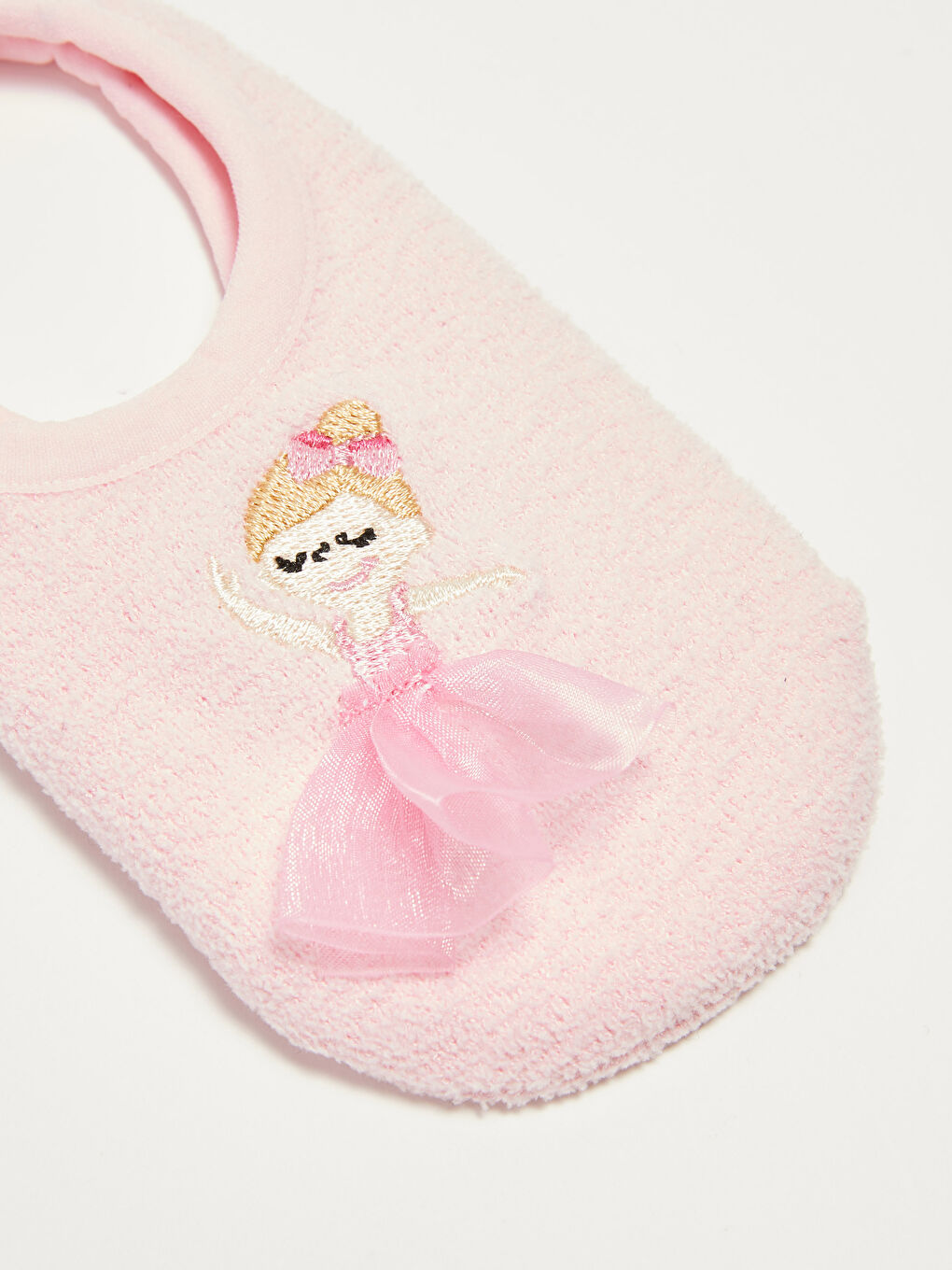 Pembe Nakış Detaylı Kız Çocuk Ev Çorabı-2