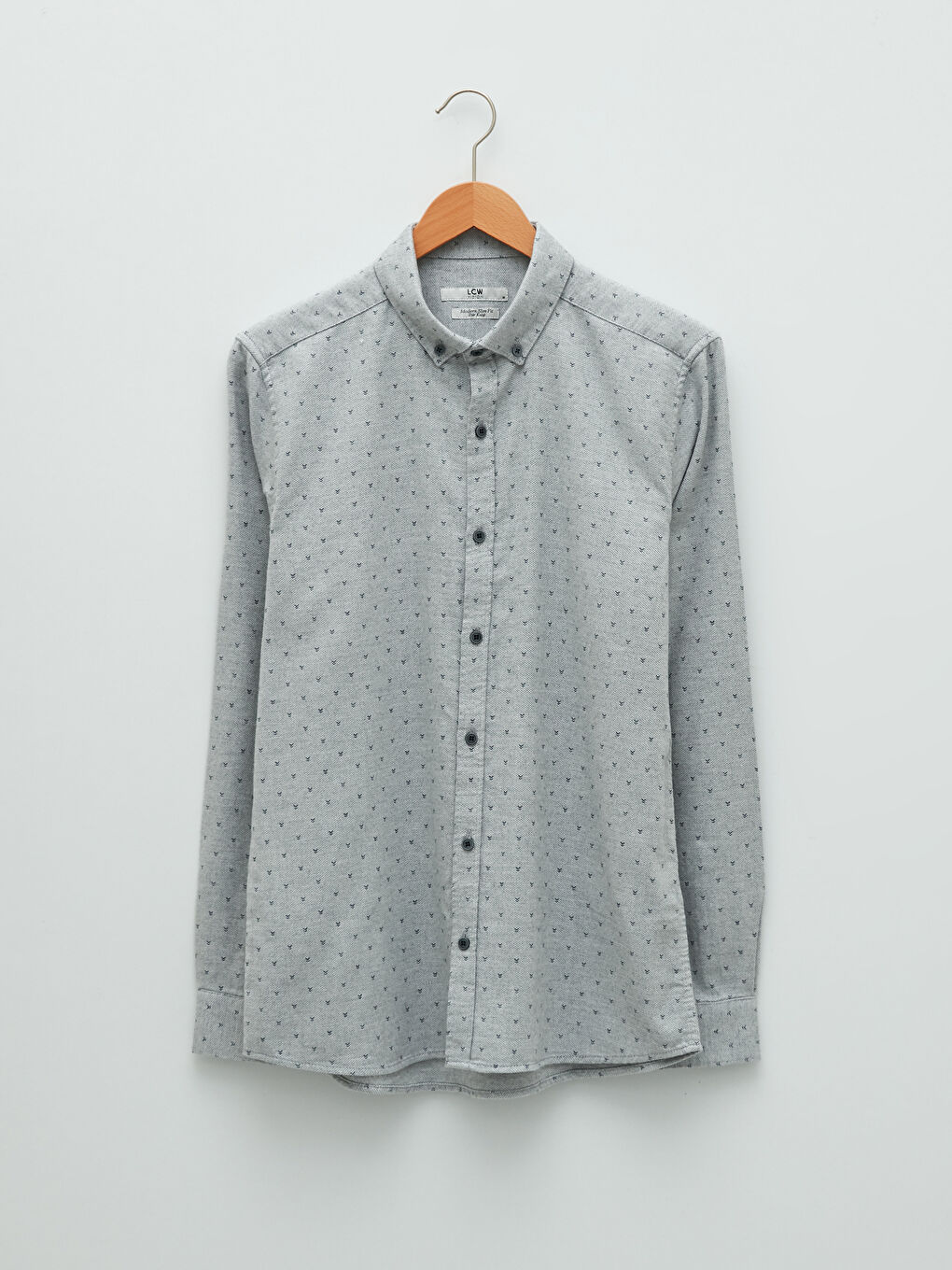 Slim Fit Long Sleeve Patterned Men's Shirt-5