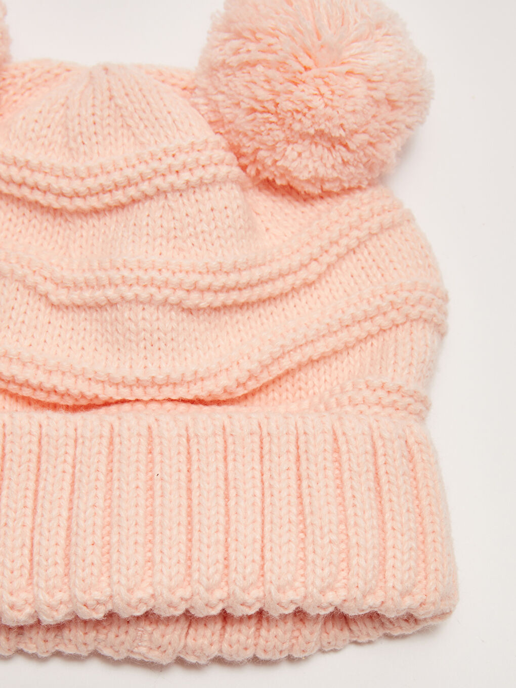 Pompom Detailed Baby Girl Knitwear Beanie-2